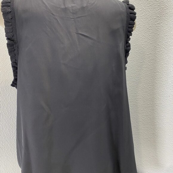 NEW CINQ A SEPT Women’s Lenore Silk Sleeveless Blouse – Black – Size XL - Picture 5 of 15